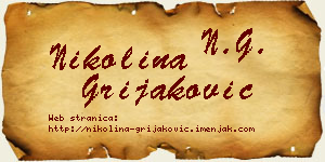 Nikolina Grijaković vizit kartica